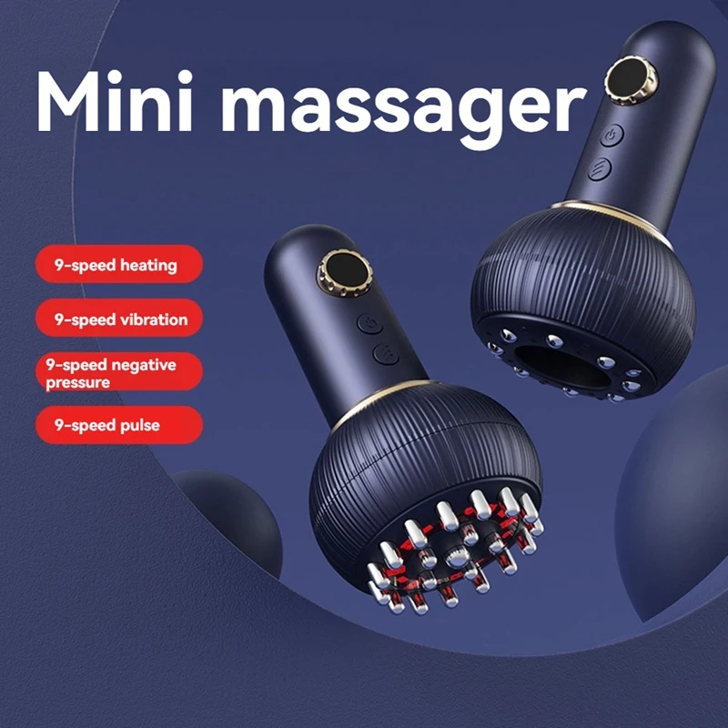 ABJI-Handheld Electric Cupping Negative Pressure Heating Massager Household Electric Scraping Instrument Electric Cupping