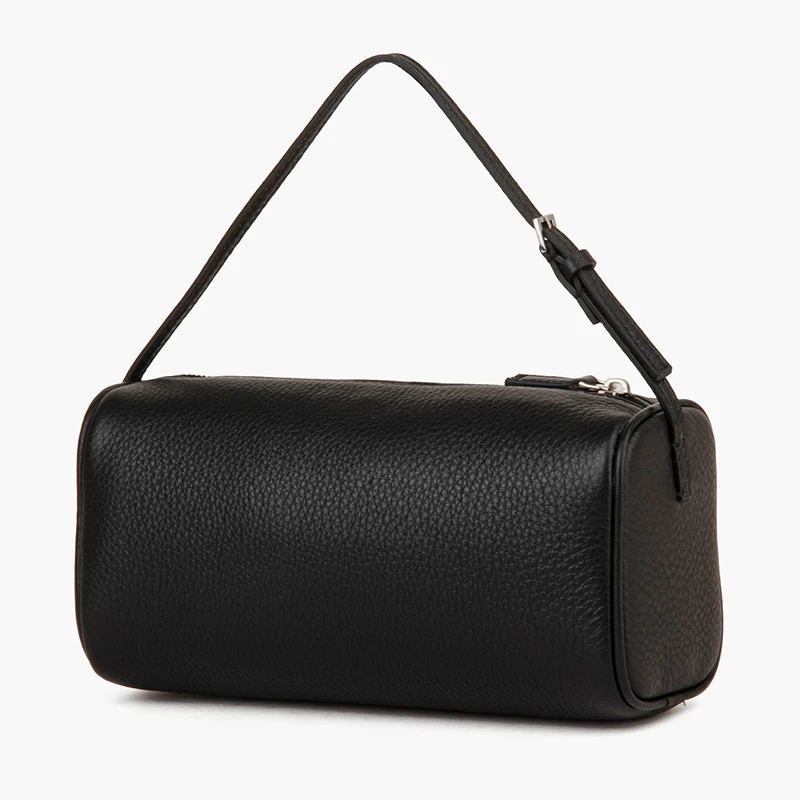 Donna-in volnerf kalfsleer mini-handtas voor dames Echt leer met schouderband Tonvormige crossbody portemonnees