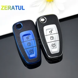 For Ford Focus MK3 Mondeo Fiesta Kuga ECOSPORT ESCAPE RANGER TPU Car Folding Key Cover Case Shell Fob Protector Accessories