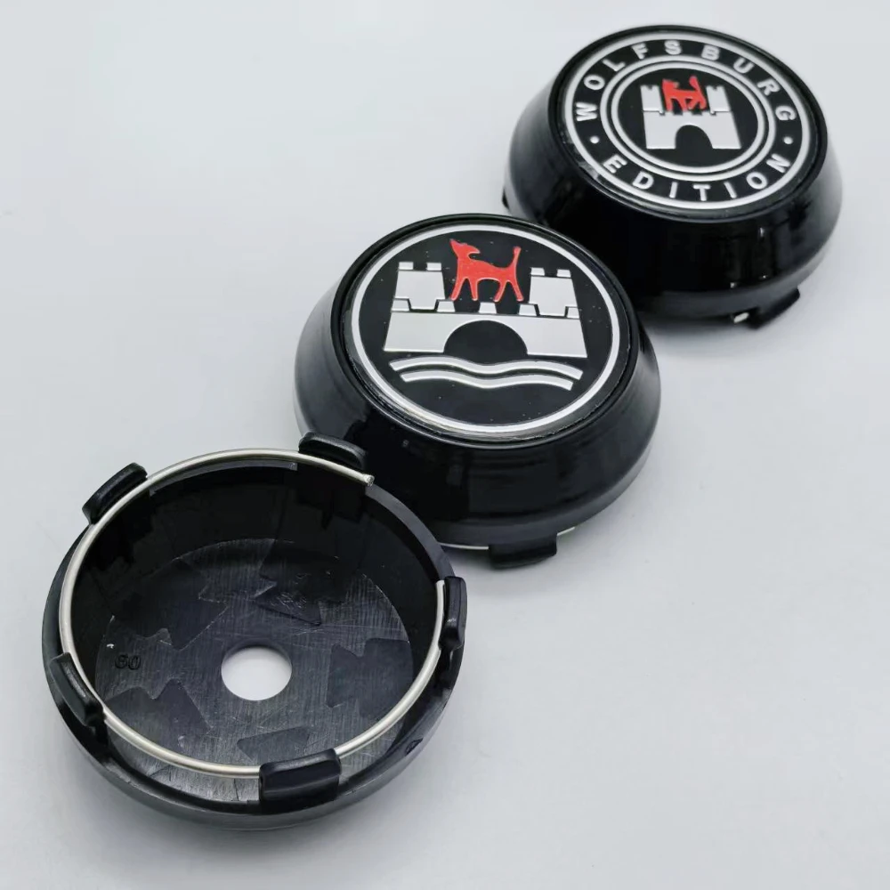 4pcs 60mm 64mm 65mm 68mm 69mm Car Wheel Center Caps With Wolfsburg Logo Emblem Wheels Hubcaps Rim Cover Car Accessories High Cap