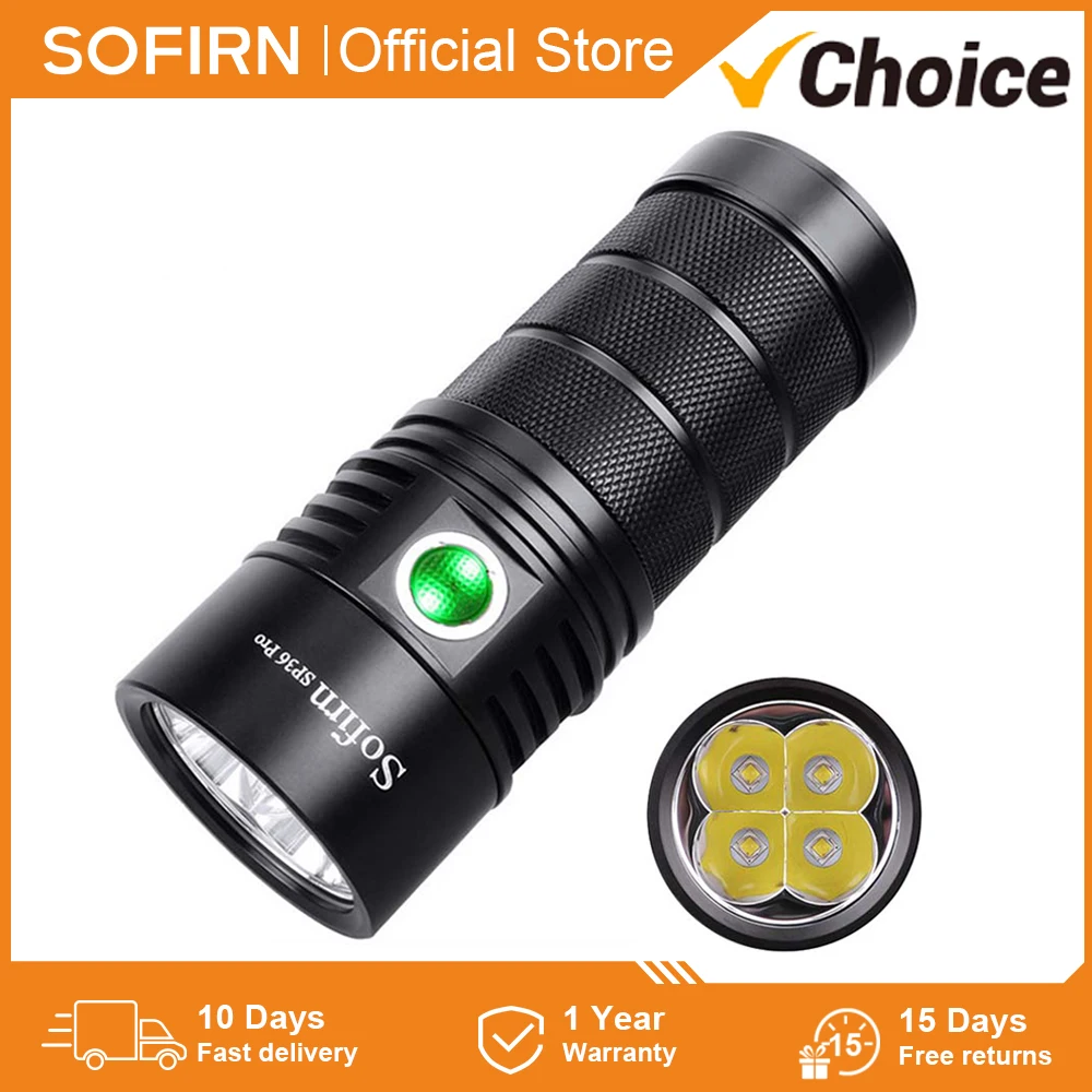 Sofirn-Lampe de poche LED éventuelles 36 Pro injuste, torche aste USB C, 8000strada, 4 * SST40, 18650