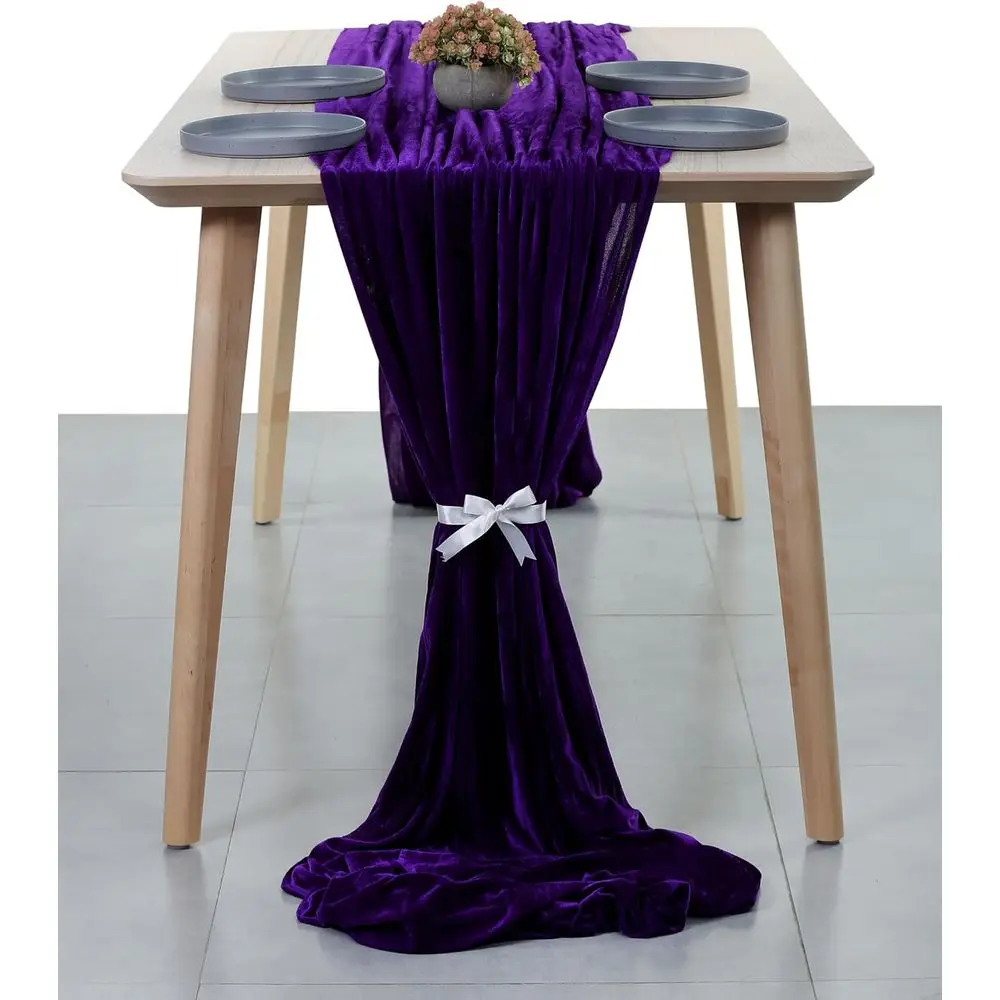 

10ft Velvet Table Runner, 29 x 120, Elegant for Weddings, Parties, Showers, and Decor
