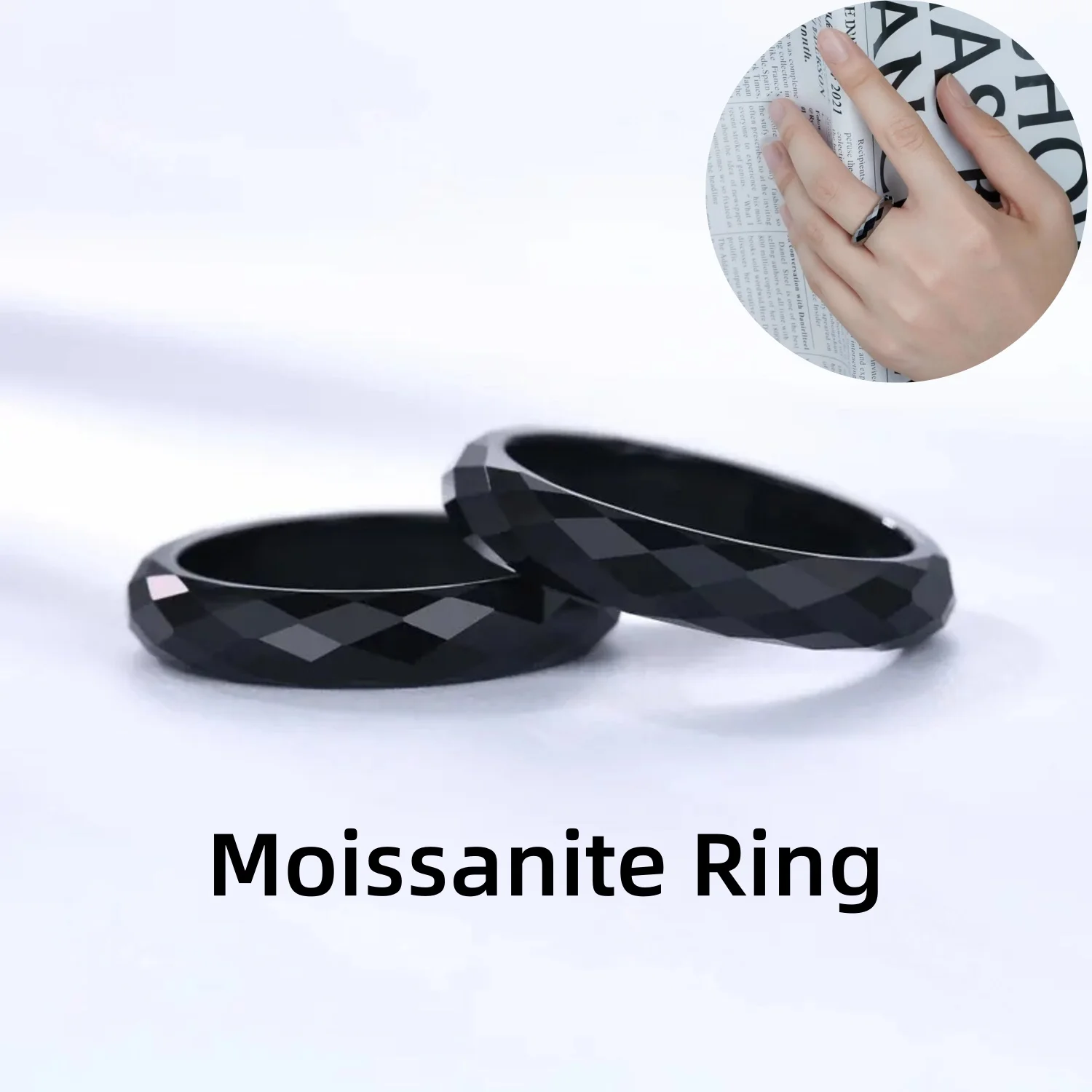 High Quality Moissanite Ring VVS1 Clarity Black Classic Simple Rings For Women Birthday Gift Wedding Rings Luxury Jewelry