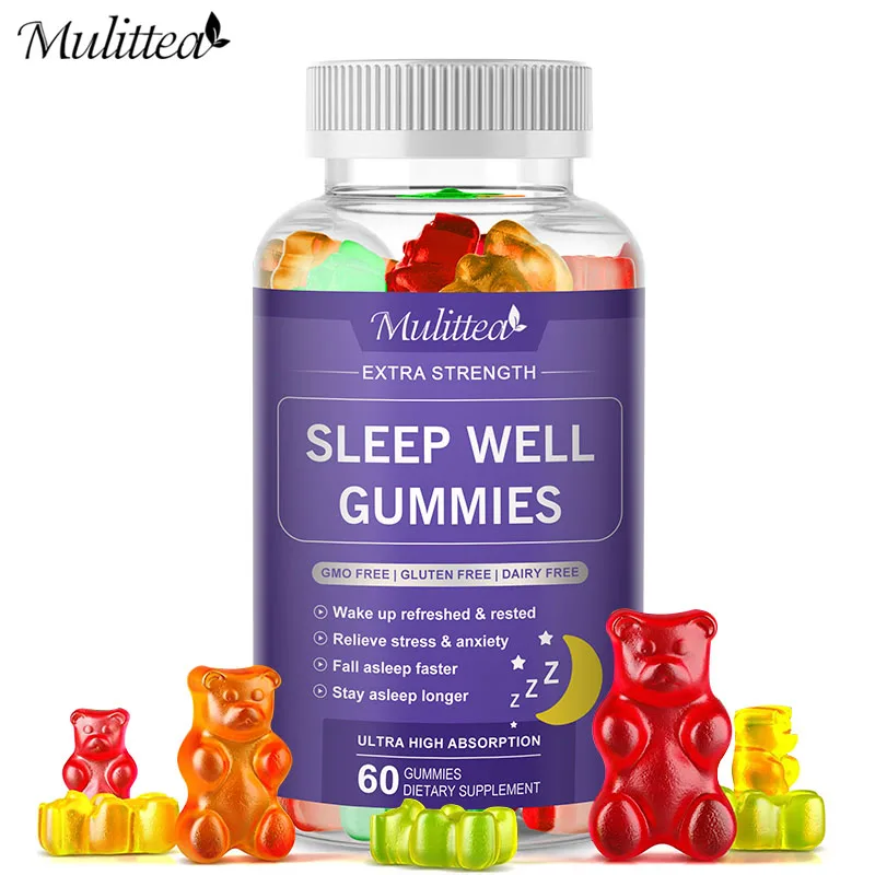 Mulittea Sleep Well Melatonin Gummies Helps you fall asleep quickly and naturally Improve Rest Quality Dietary Supplements