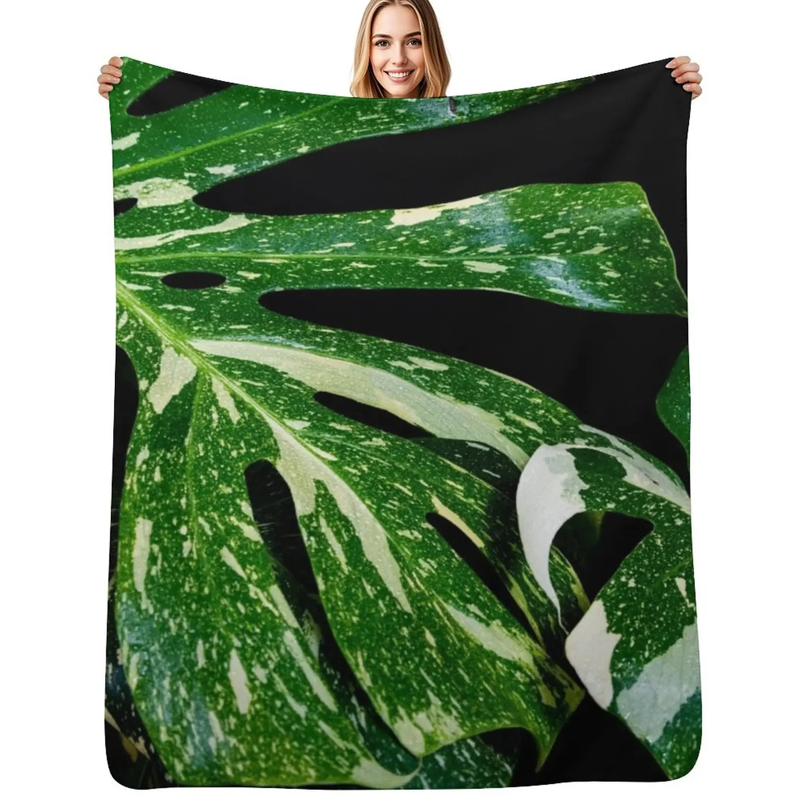 Monstera Thai Constellation Throw Blanket Custom Loose christmas decoration Thins Hair Blankets