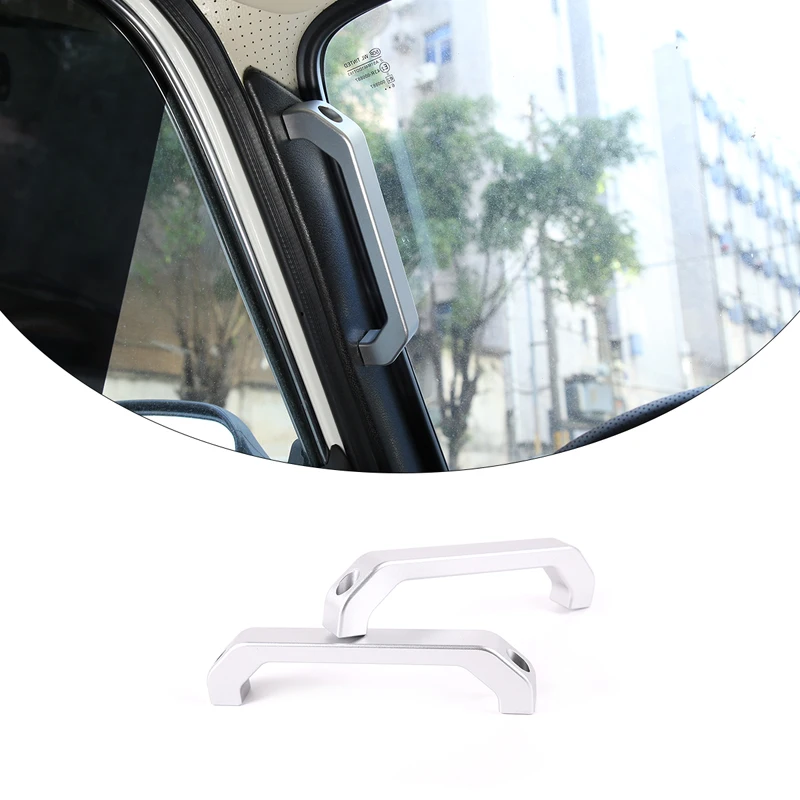 2pcs Aluminum Alloy Silver Car Left Right A Pillar Roof Grab Handle Trim Accessories For Lada Niva