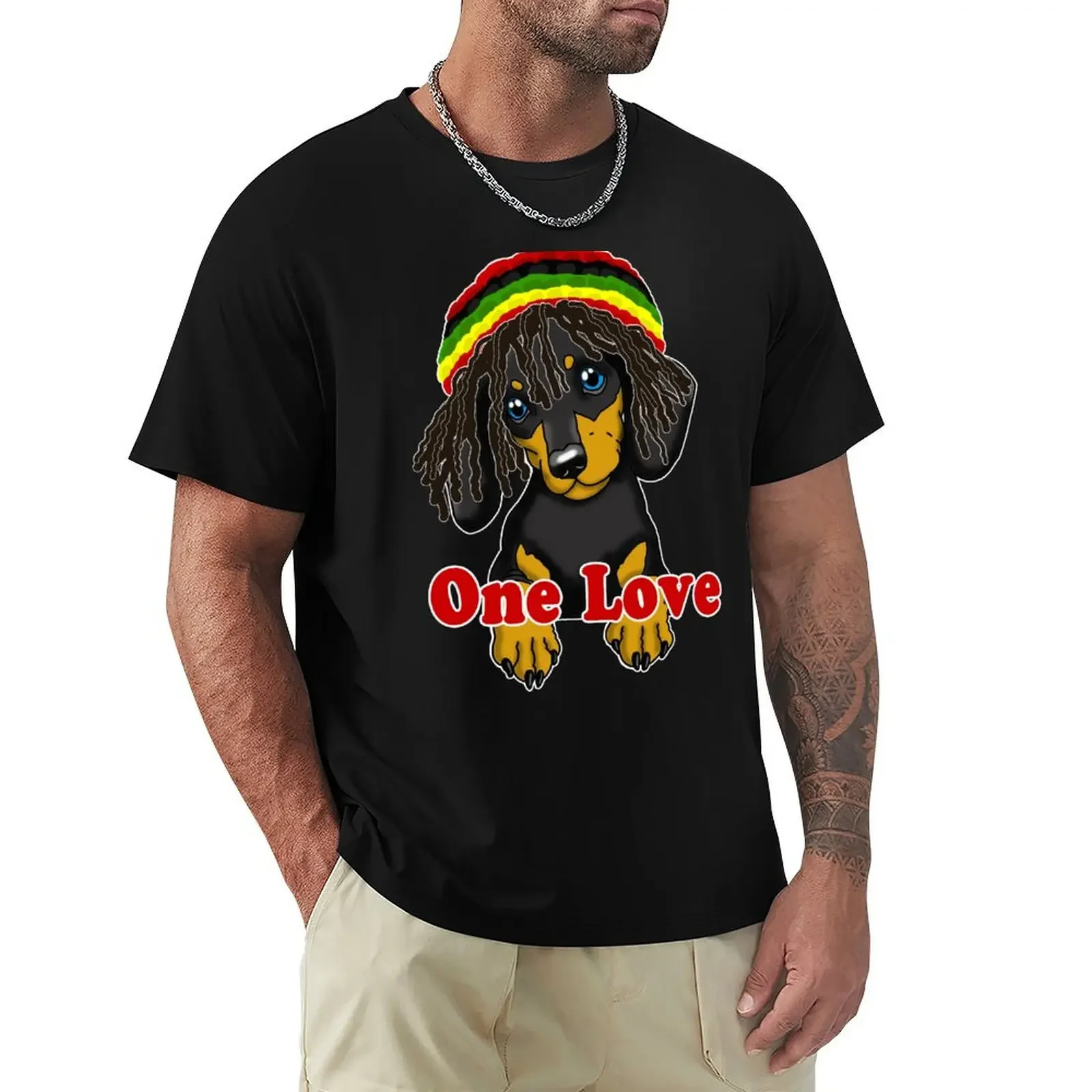 Reggae Doxie Dachshund Lovers T-Shirt cheap stuff tops quick-drying men t shirts