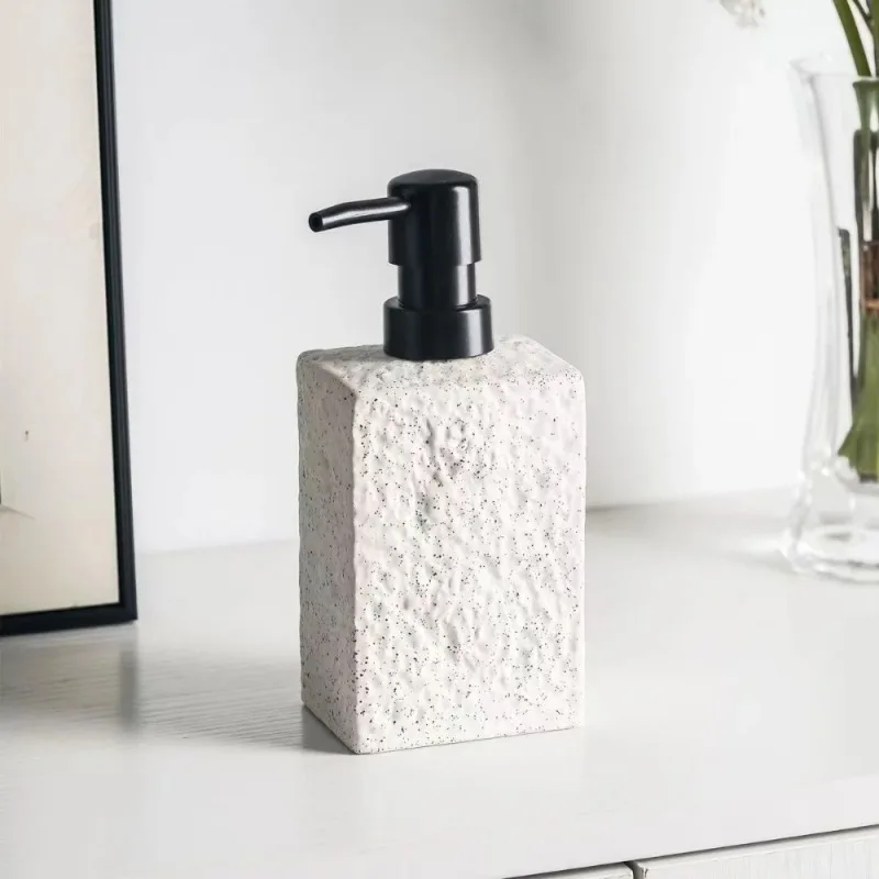 

Высококачественная керамическая бутылка для лосьона с текстурой камня для домашнего отеля, многоцелевой шампунь, бутылка для мытья рук, прочная противоскользящая конструкция