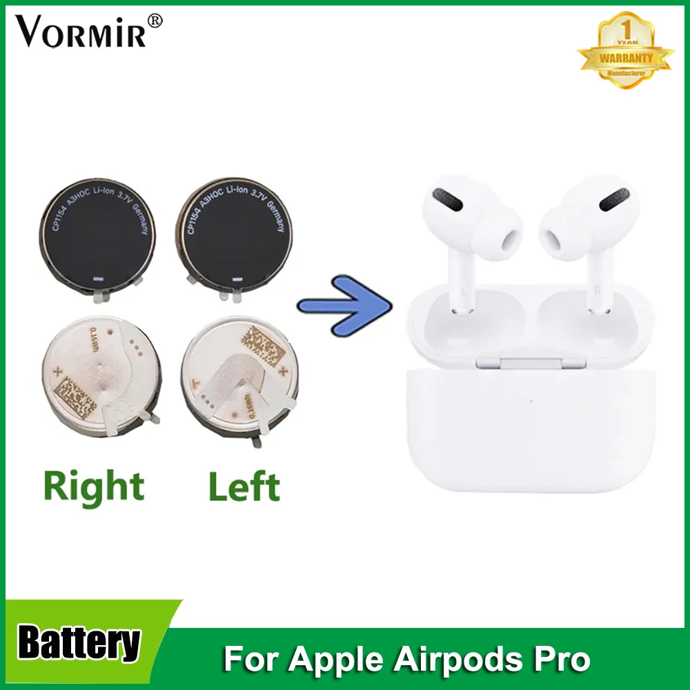 Vormir Replace Battery For Apple Airpods PRO A2084 A2083 airpods pro air pods pro Batteries Power Supply left and right one pair комплект аккумулятора karcher battery power 18 25 dw eu 18 в 2 5 ач