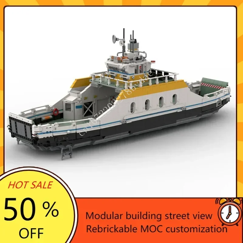 

2383 шт. MOC средний автомобиль Ferry на заказ модель военного корабля праздничный технический DIY сборочный комплект креативная развивающая детская игрушка Рождественский подарок