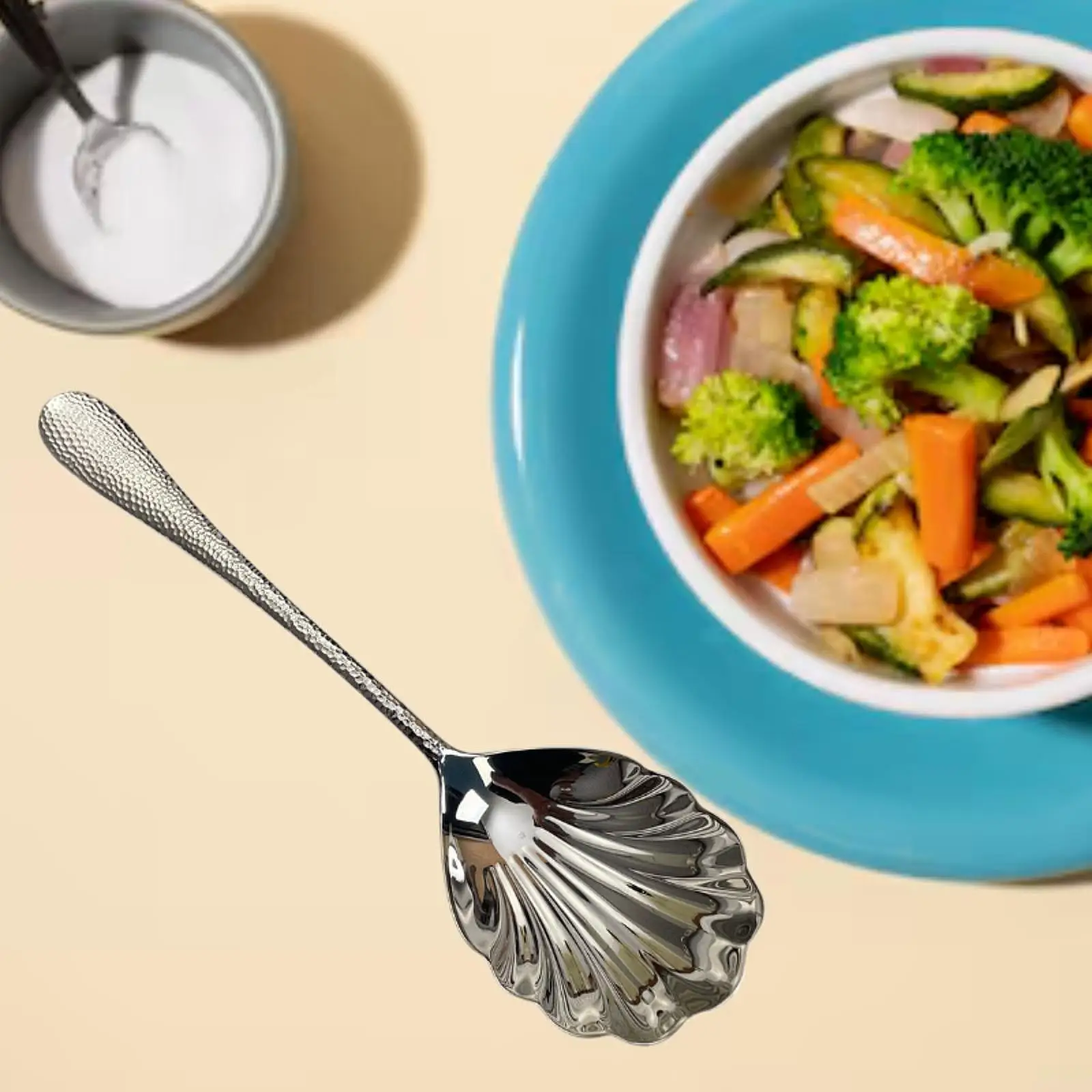 Large Serving Spoon for Buffet Shell Shape Stainless Steel Serveware Large for Catering Home and Commercial Dinner Buffet Hotel