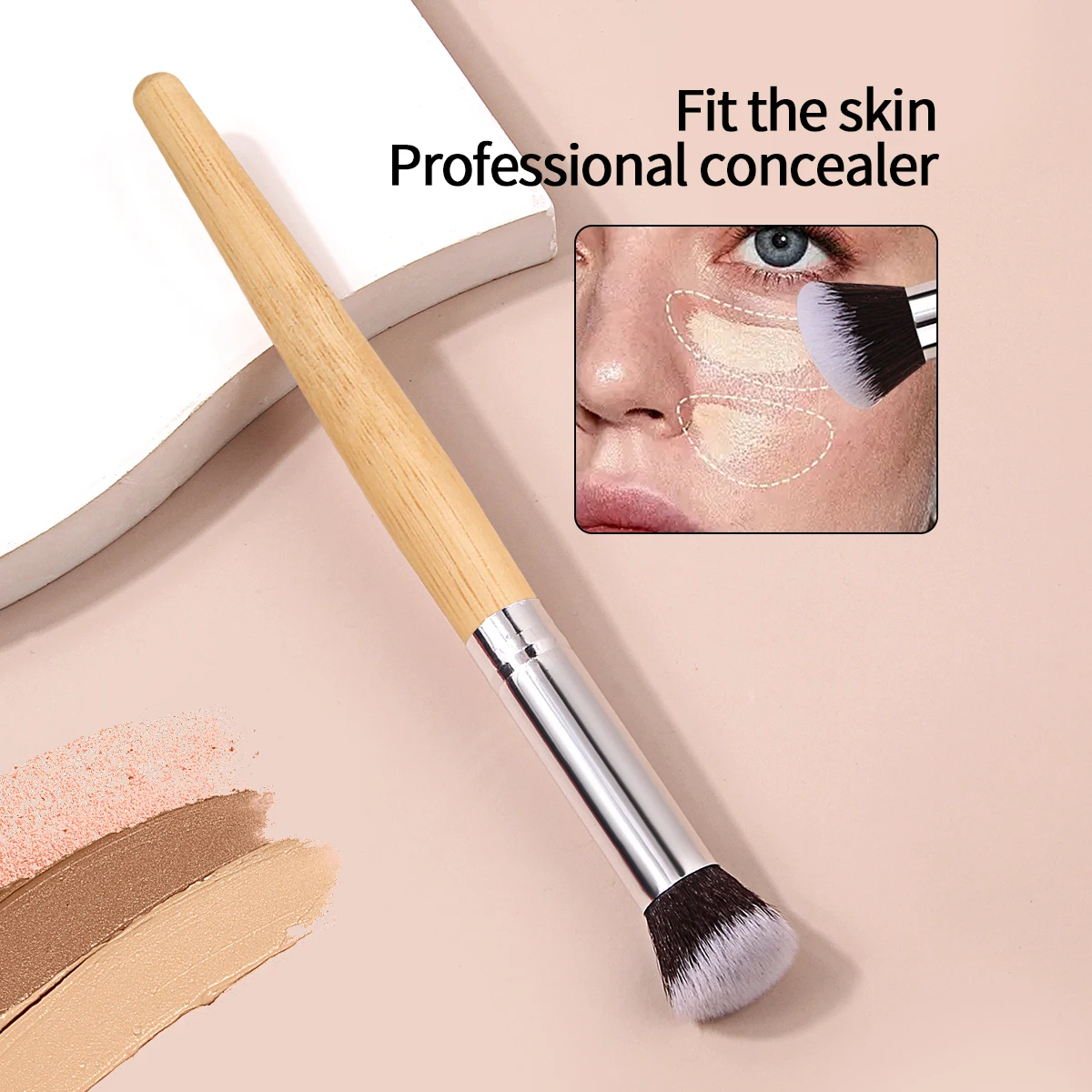 1 peça de pincel de maquiagem de alta qualidade, macio e angular, pincel corretivo, pincel de base, ferramentas de maquiagem facial multiuso