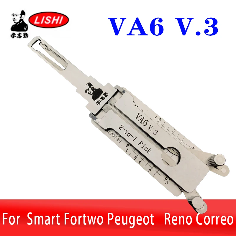 VA6 v.3 LISHI 2in1 For Smart Fortwo Peugeot Reno Correo Decoder Car Door Open Tool Lock Pcik Tool Locksmiths Tool