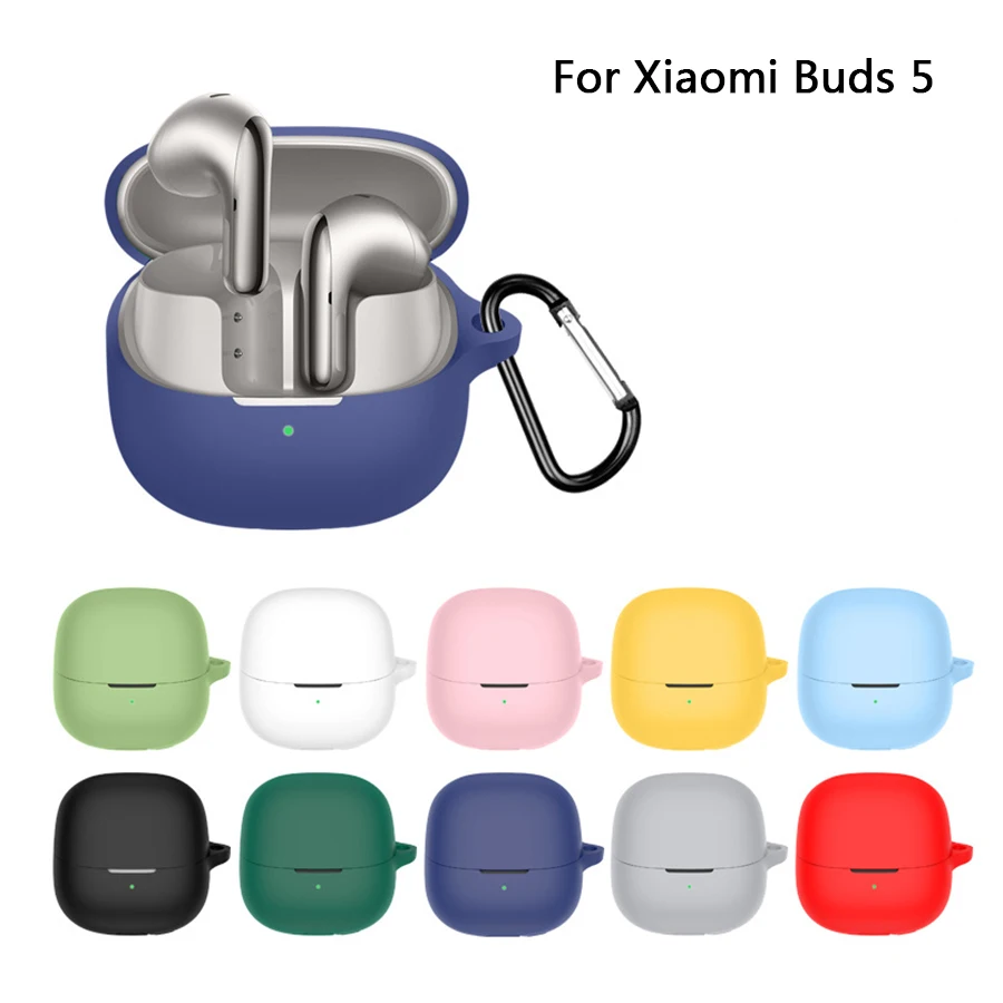 Case For Xiaomi Buds 5 Headphone Silicone Case Drop-Proof And Dust-Proof Headphone Box With Hook