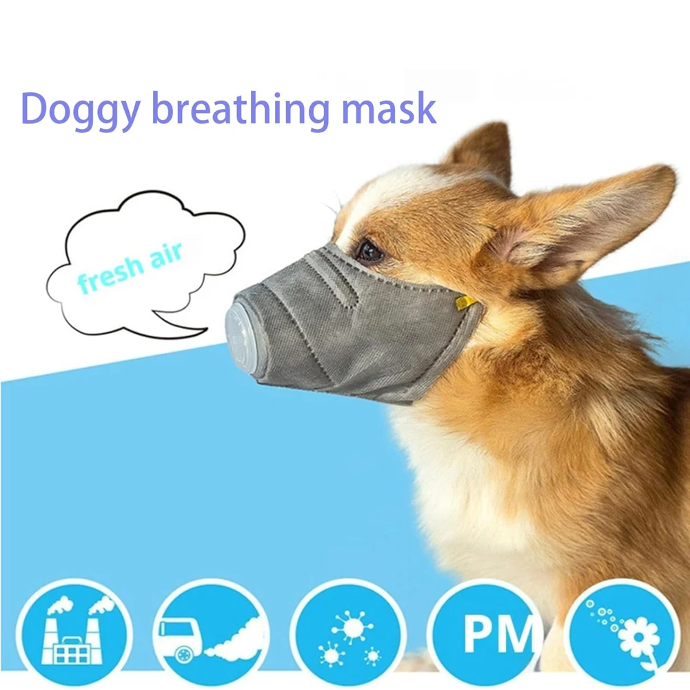 AFOURT-Wiederverwendbare, mehrfach schützende Hunde-Atemschutzmaske gegen Nebel, Staub und passivem Rauch – Detail 3