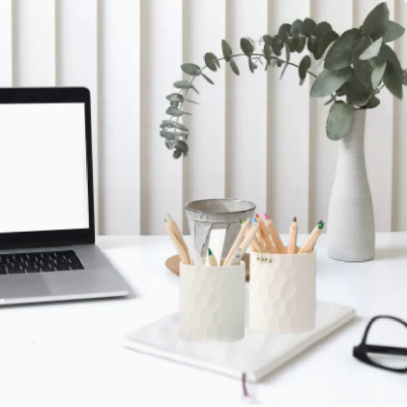 White Silicone Pen Holder Multifunctional Desktop Organizer Cup for Pencil Makeup Brushes Small Utensils Storage