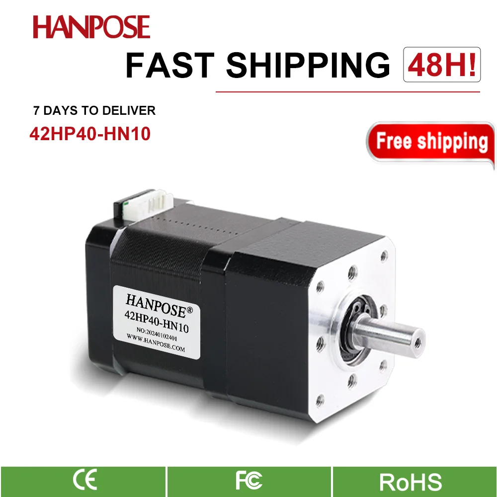 

42 Square Stepper Motor with Speed Reduction Gearbox 42HP40-HN10 Adjustable Speed Forward/Reverse Operation