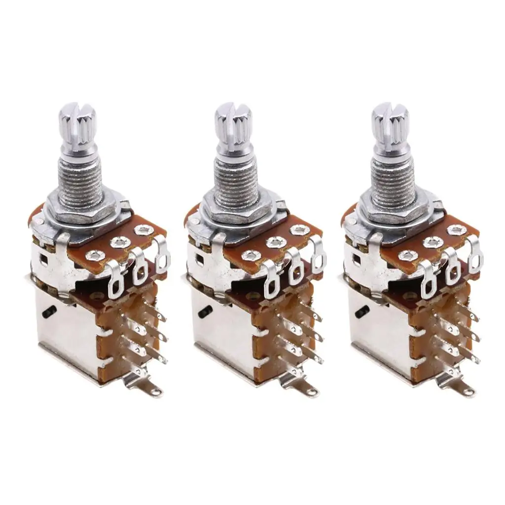 A500K Push Pull Potentiometer Durable Volume Control Metal Shaft for Guitar Bass DIY Electronic Accessories