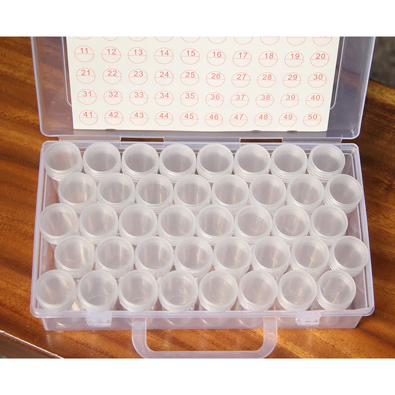 40/80/120/240 Bottles Diamond Painting Accessory Bead Storage Box Container Embroidery Mosaic Tools Cross Stitch Plastic Case