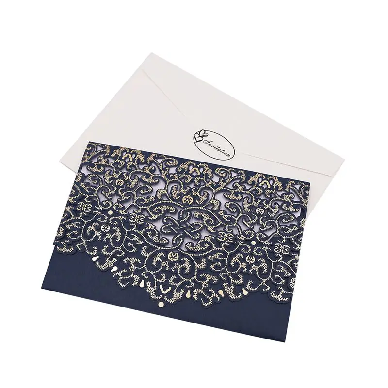 

50pcs/pack, Laser Cut Wedding Invitations Card, with Blank Printable Paper and Envelopes, for Wedding, Engagement,Anniversary