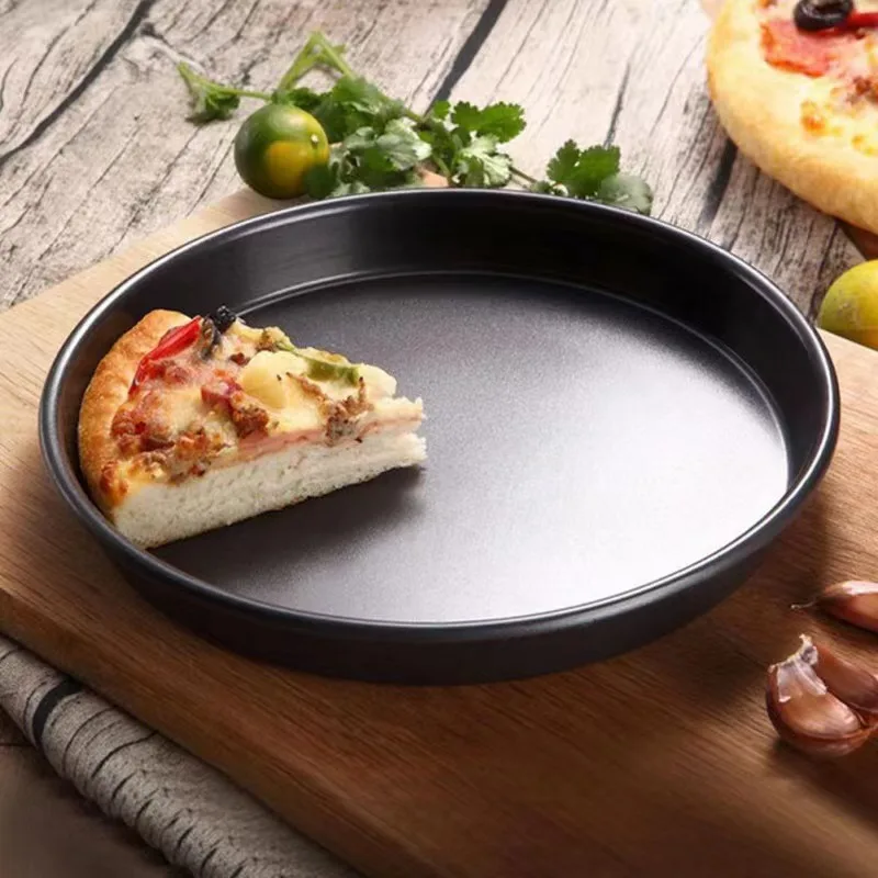 1pcs Round Pizza Plate Multi-function Baking Tools Non-stick Mold Pan Carbon Steel Cake Baking Dish 6 8 9 10 Inch Kitchenware