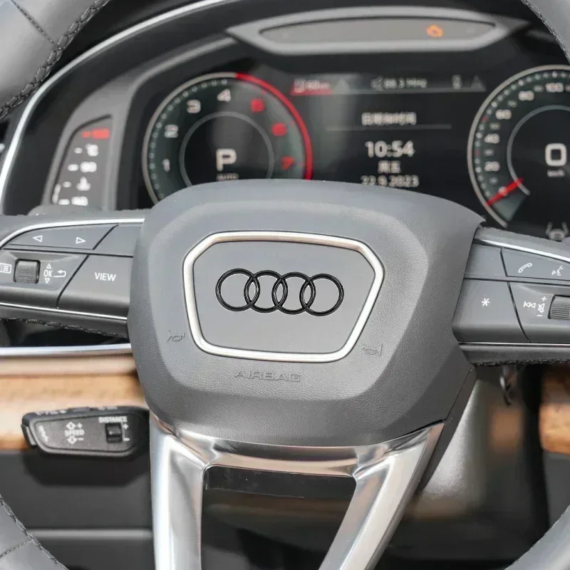 For Audi A3 A6L A4L A8L A1 A5 A7 Q3 Q5 Q7 Car Steering Wheel Emblem ABS Covering Sticker Interior Refitted Decoration
