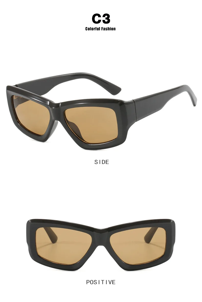 DOHOHDO Luxus Y2K Mode Sonnenbrille Damen Markendesigner Quadratische Punk Sport Sonnenbrille Herren Goggle UV400 Modische Brillen Damen – Detail 7