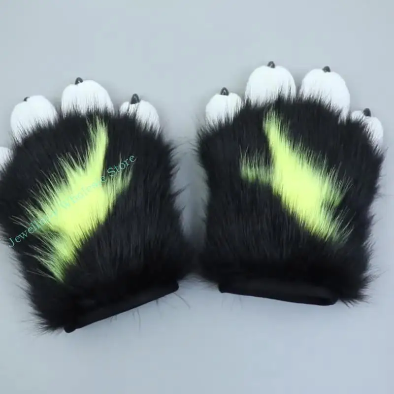 R7UF Unisex Carnival Gloves Vividly Plush Mitten Outdoor Gloves for Children