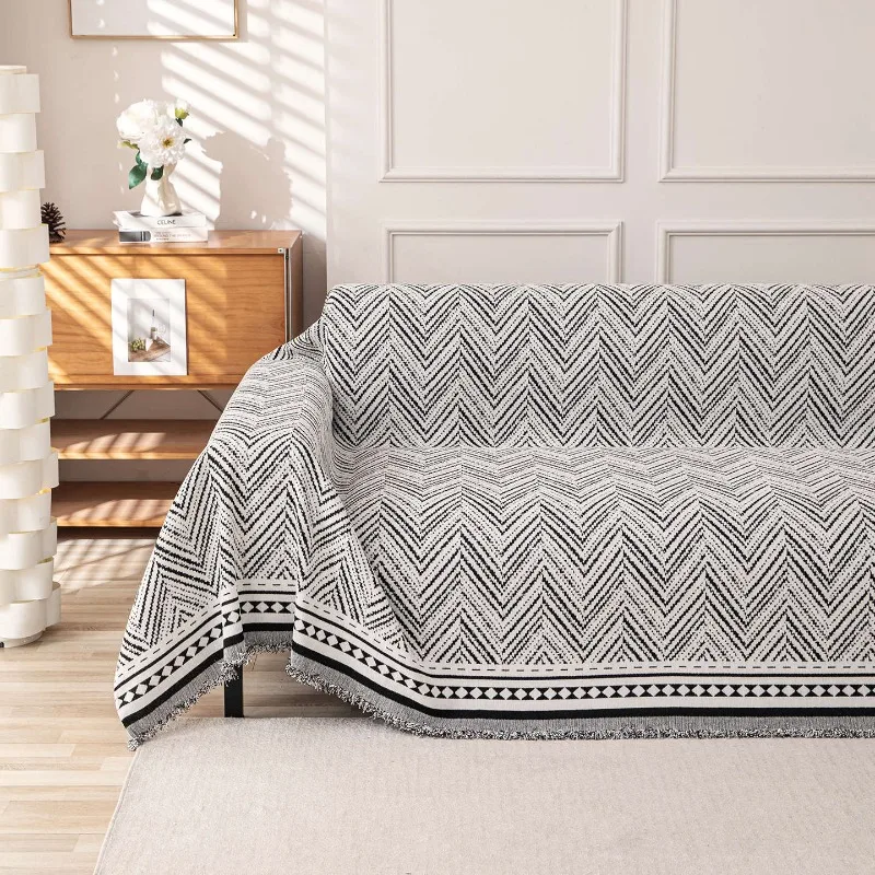 

High-end Sense Sofa Cover Modern Simple Striped Chenille Thickened Non-slip and Scratch-resistant Home Textile Home Decoration