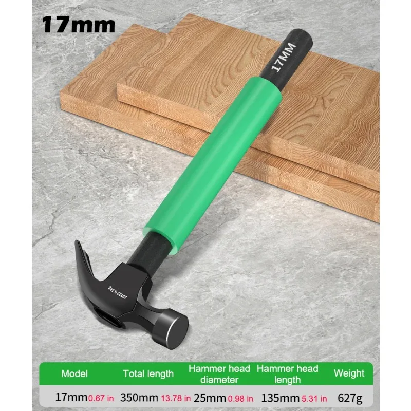 Manual claw hammer tail with 14/17/19mm socket wrench for construction machinery maintenance, camping and installation