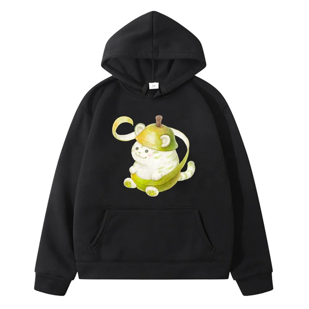 Vegetable Fairy TigerLa France Pear Hoodie Kawaii Cartoon Graphic Print Sweatshirt Long Sleeve Children Pullovers Boys and Girls