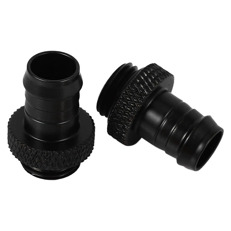 2Pcs Barb Fitting Computer radiatore di raffreddamento ad acqua dissipatori di calore in rame morsetto di raffreddamento per tubi Id da 3/8 pollici G1/4 cromato Del