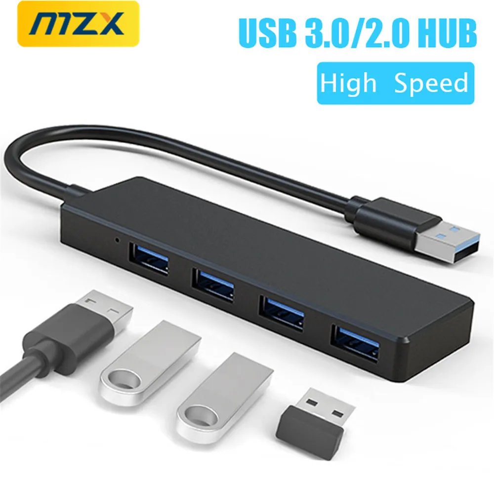 MZX USB HUB 4 Ports 3.0 2.0 Concentrator Multi Splitter Adapter Expander 3 0 A PC Laptop Accessories For Macbook Lenovo HUAWEI