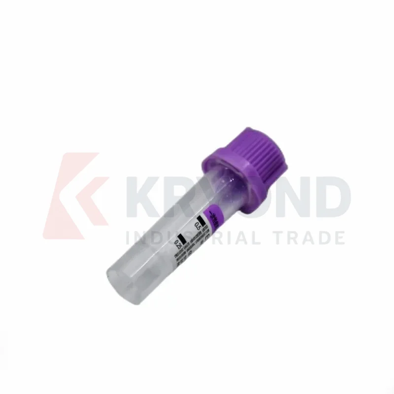 Sterile Micro Blood Collection Tube 0.5ml Disposable Tube with EDTAK2 Purple Cap Anticoagulation Tube for Animal Use 100 PK