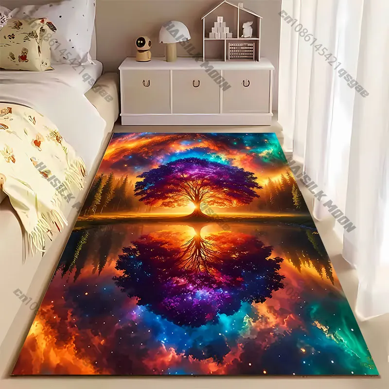 Cosmic tree reflection harmony carpet Yoga living room room decor children's crawling mat doormat area rug games mat