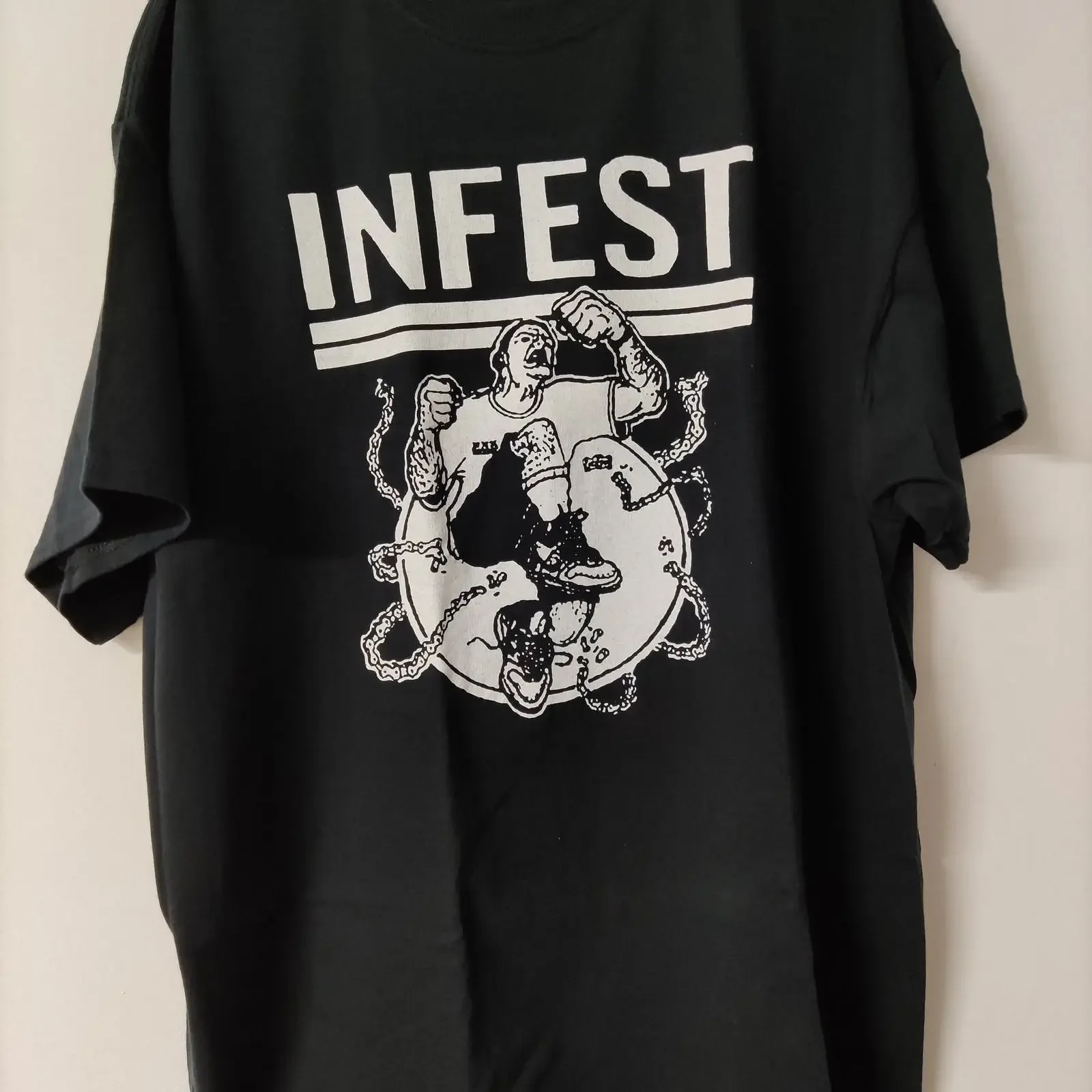 T shirt screen printed handmade hardcore powerviolence spazz capitalist casualties dropdead vintage Washed Stylish homme