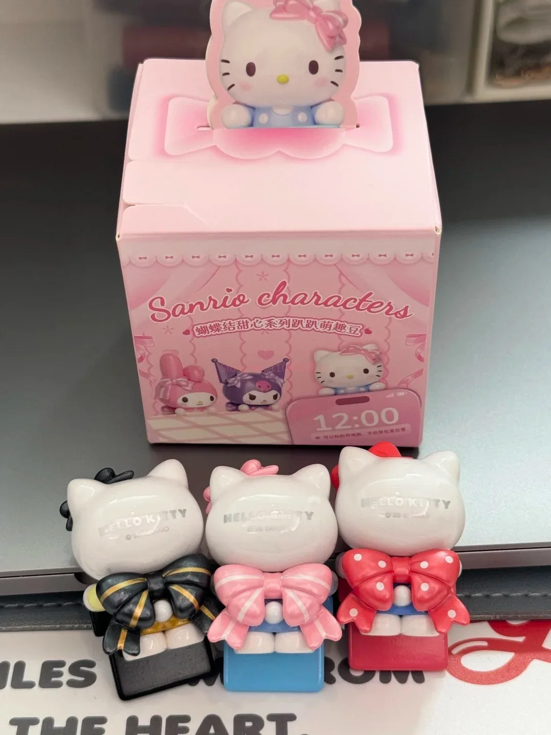 Sanrio Characters Kuromi Melody Hipper Bow Sweetheart Series Blind Box Anime Figure Collection Desktop Phone Decorate Xmas Gift