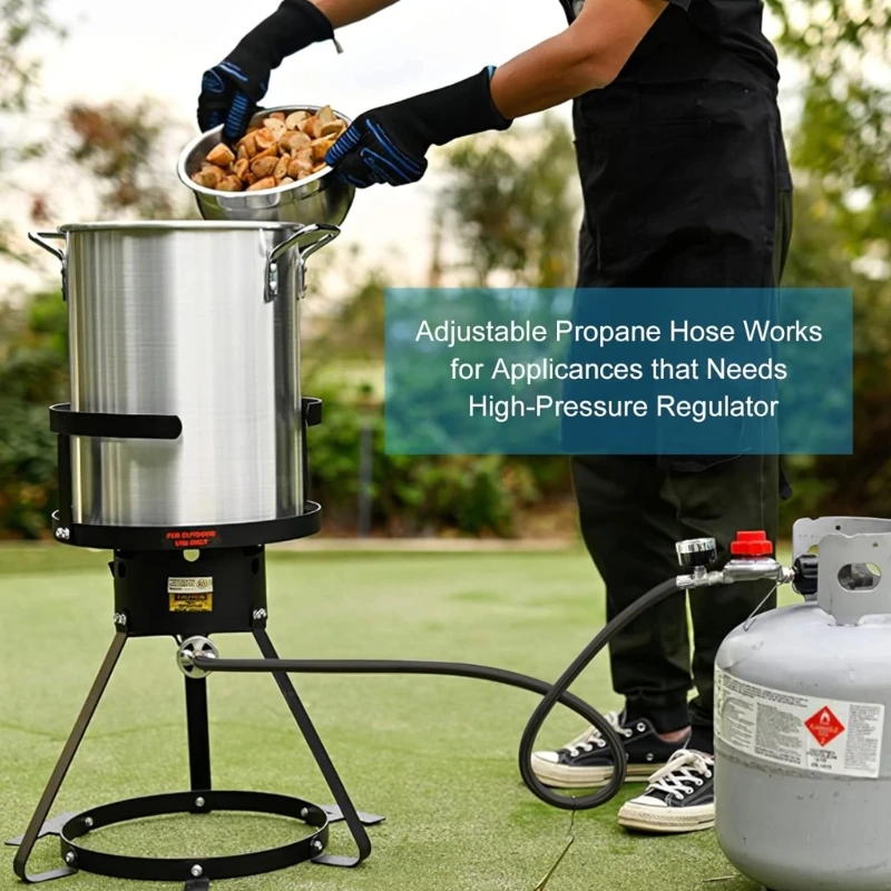 

Propane Regulator High Pressure Gas Regulator Adjustable Hose Connector with Gauge Suitable for Home Commercial Kitchens A6HB