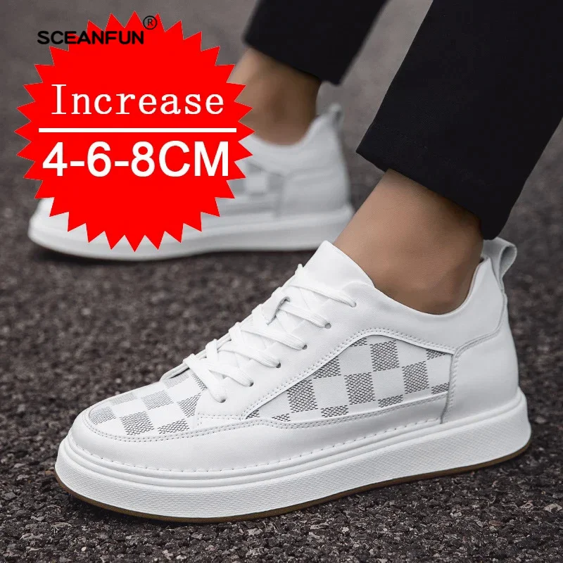 Tênis masculino com aumento de altura de 4/6/8 cm, aumento de sapatos casuais masculinos para corrida ao ar livre, tamanho 37-44