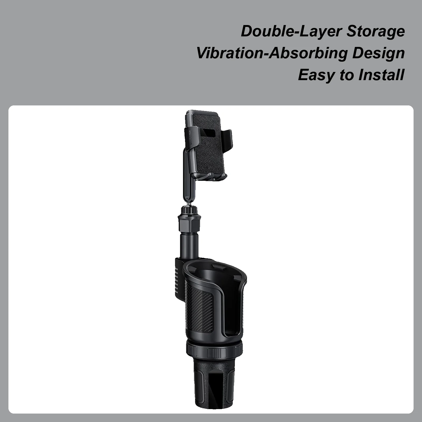 

Подстаканник для телефона для автомобиля 2 в 1, расширитель для напитков с креплением для телефона, вращение на 360 градусов, автомобильный держатель для напитков для автомобиля, грузовика, вождения