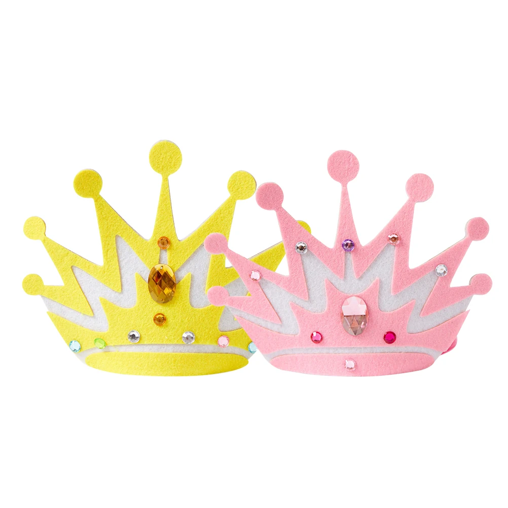 

Crown Hats Crafts 2 Sets Non woven Halloween Headdress Tiara Kits Kids Gifts Children Creative Accessories Jewelry