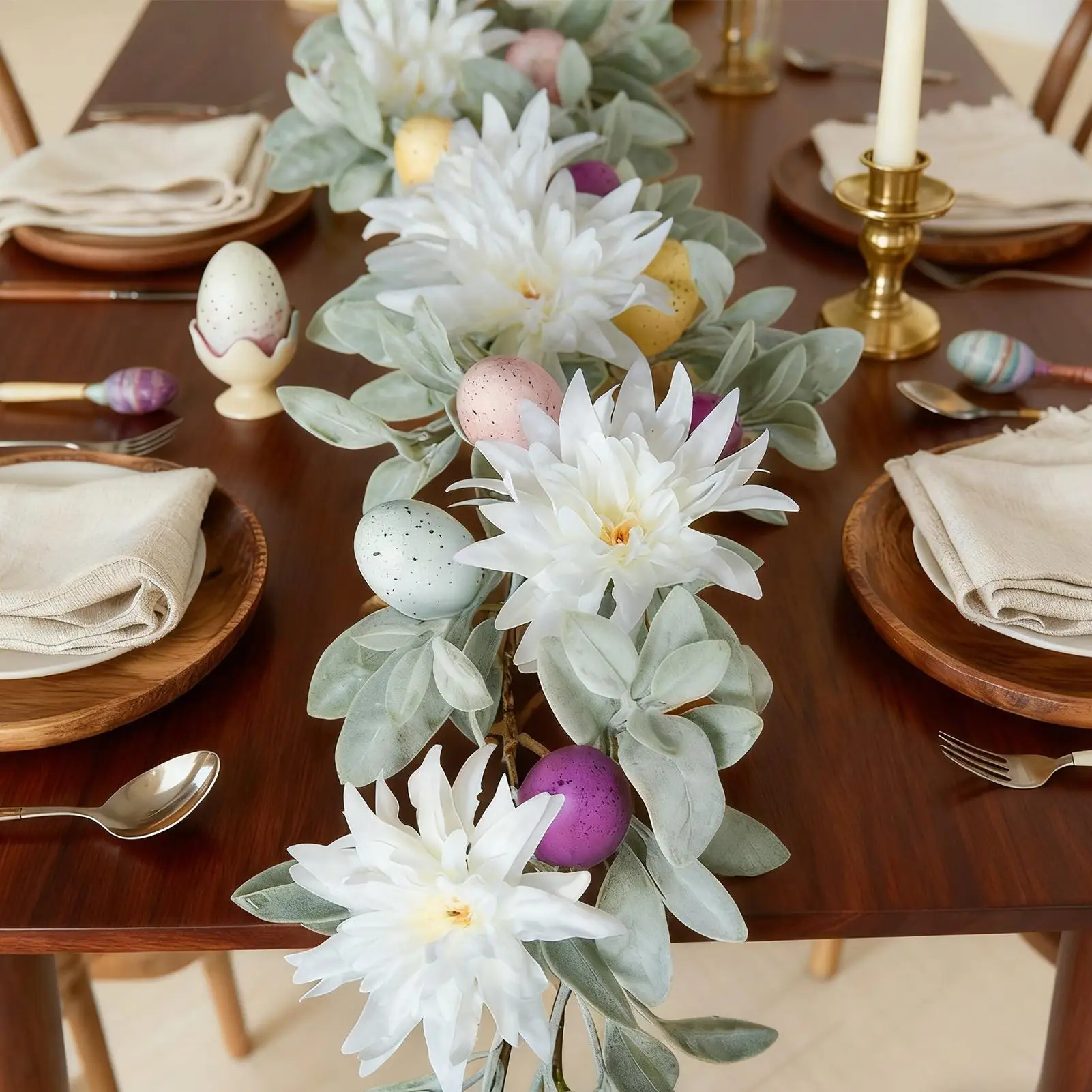 

Искусственная гирлянда 5,9 футов, пасхальное яйцо, украшение для вечеринки, гирлянда для весенней вечеринки, сада, свадьбы, дома, каминной лестницы, камина