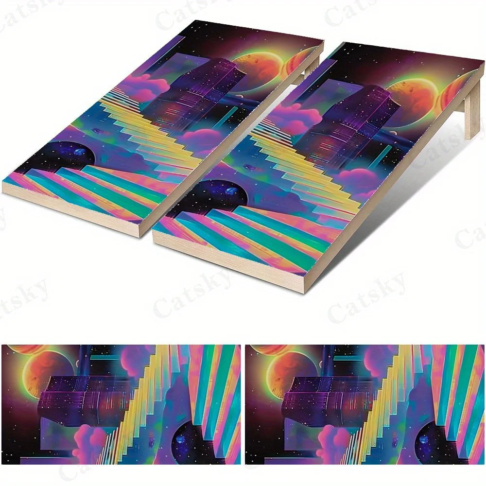 Cyberpunk Future Stairs   Sandbag Board Sticker.This sandbag board sticker is made from high-quality materials, offering excelle