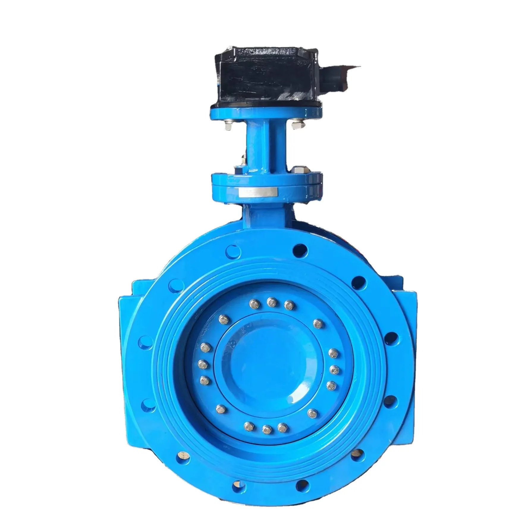 DN800 علبة التروس شفة الثلاثي غريب الأطوار زبدة يطير صمامات EPDM لينة ختم WCB مزدوجة إزاحة غريب الأطوار شفة زبدة يطير صمام #6