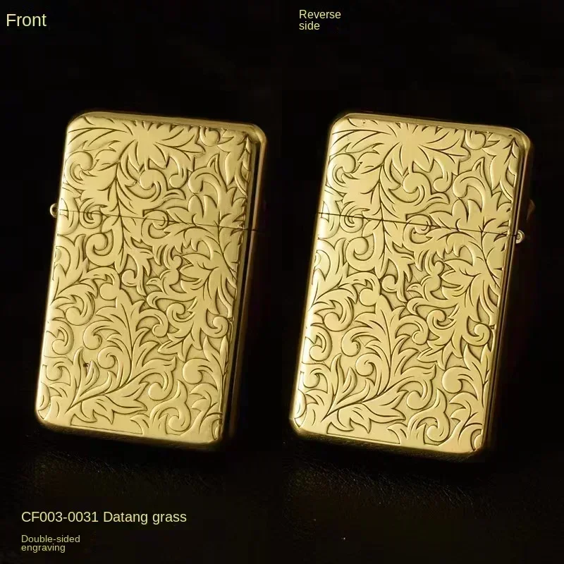 CHIEF Exquisite Brass Kerosene Lighter Slim Windproof Vintage Grinding Wheel Ignition Lighters Smoking Accessories Men's Gifts