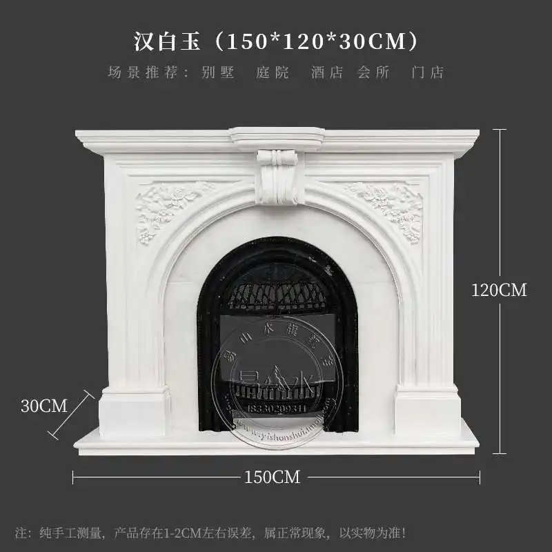 Lareira de mármore lareira esculpida europeia villa sala de estar