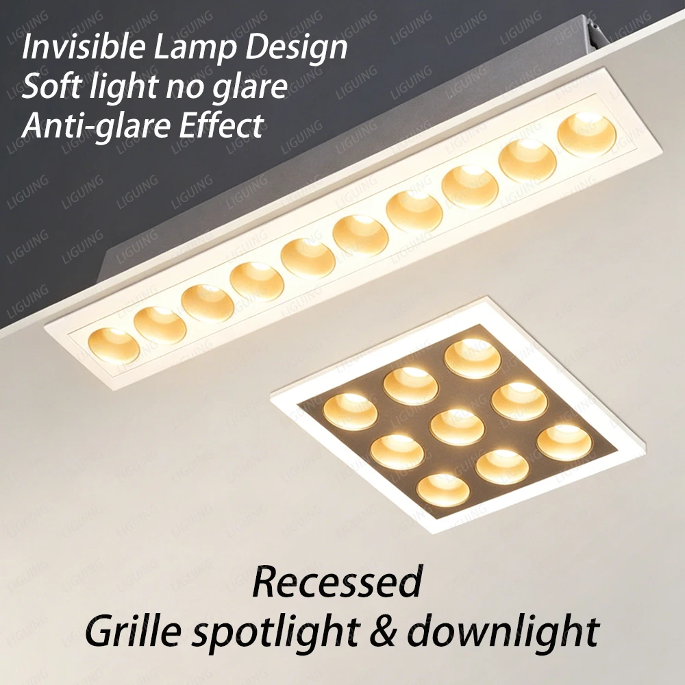 

LED Downlight Recessed Grille Ceiling Lamp Spotlights Kitchen Island Bedroom Office Supermarket Indoor Home Commercial Lighting