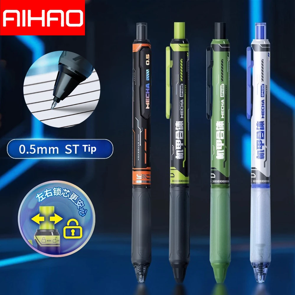 

AIHAO Gel Pens 0.5mm ST Tip Rotating Lock Cylinder Quick Dry Smooth Writing Black Creative Student Kawaii School Stationery