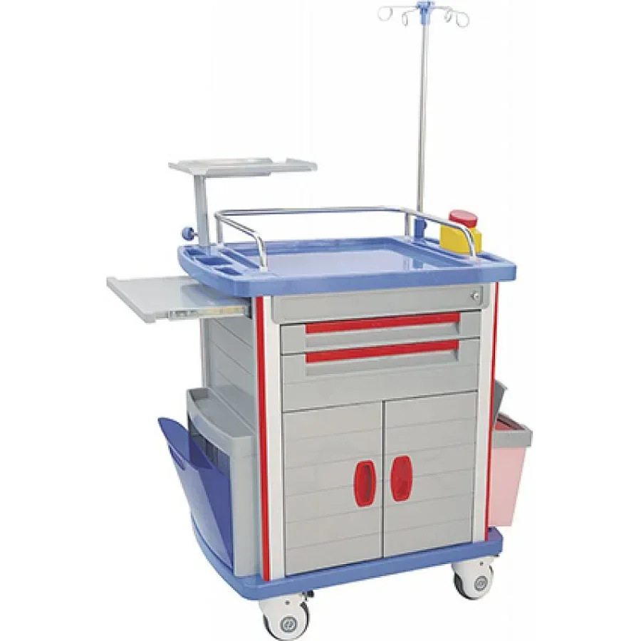 Carro de acidente de hospital de nuevo diseño de plástico ABS Carro de reanimación de emergencia