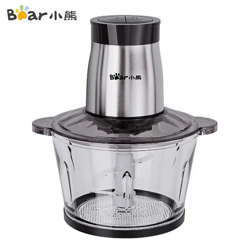 Bear Electric Meat Grinders 2L Household High Power Meat Grinders Multifunctional Cooking Visual Glass Meat Grinder 2 Gears